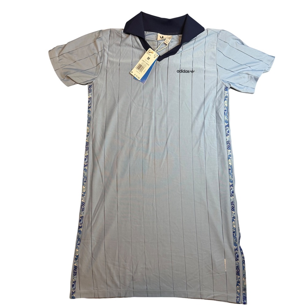 Adidas Originals Liberty Dress Ambient Sky Blue Floral Stripe IC2313 Womens M